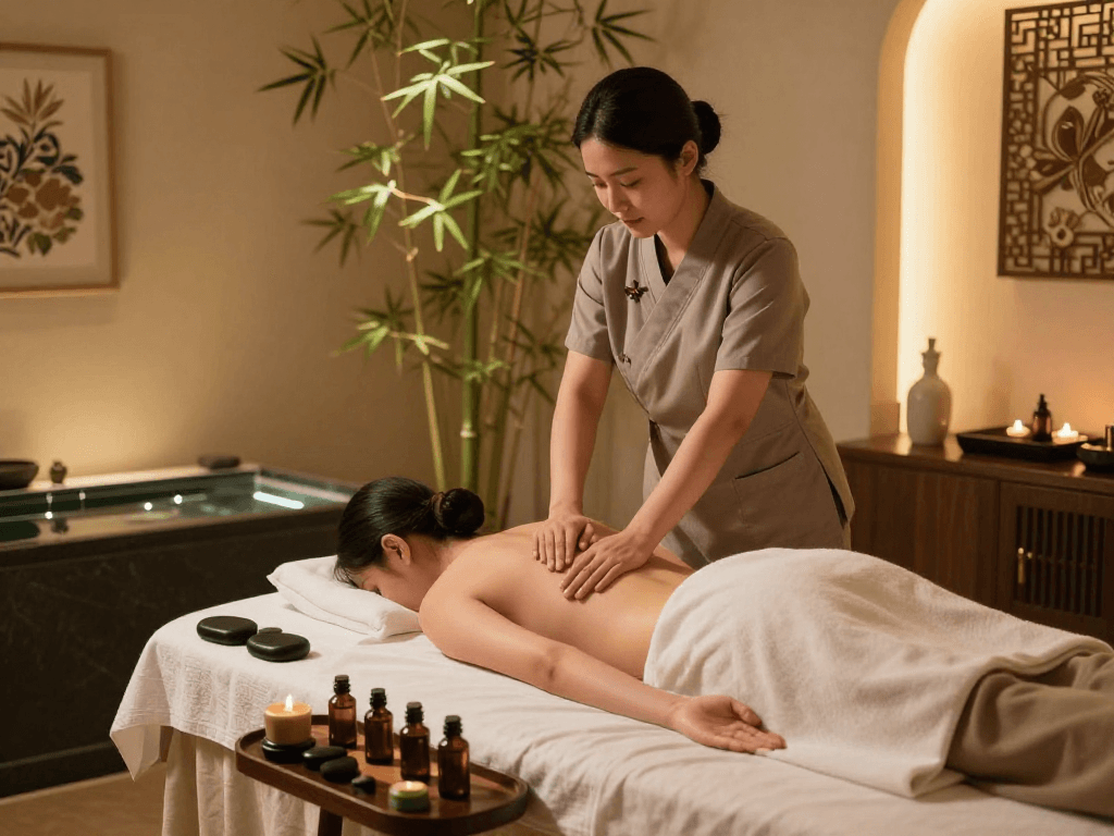 강남출장안마 service in a luxurious spa with relaxing atmosphere.