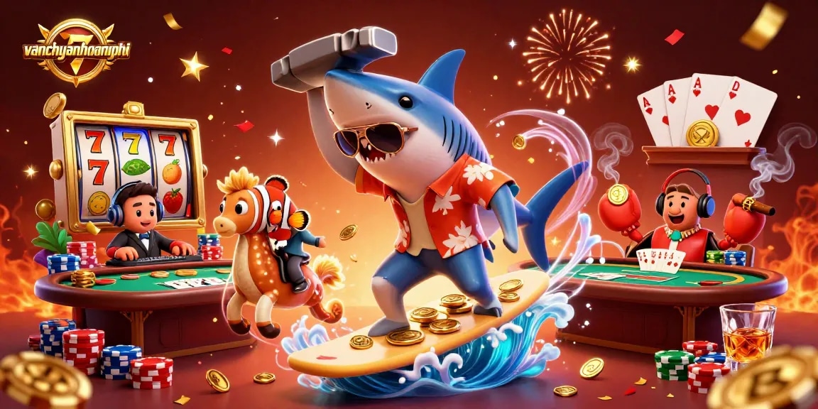 Join the excitement of vanchuyenhoangphi with a vibrant casino scene featuring dynamic characters and rich game elements.