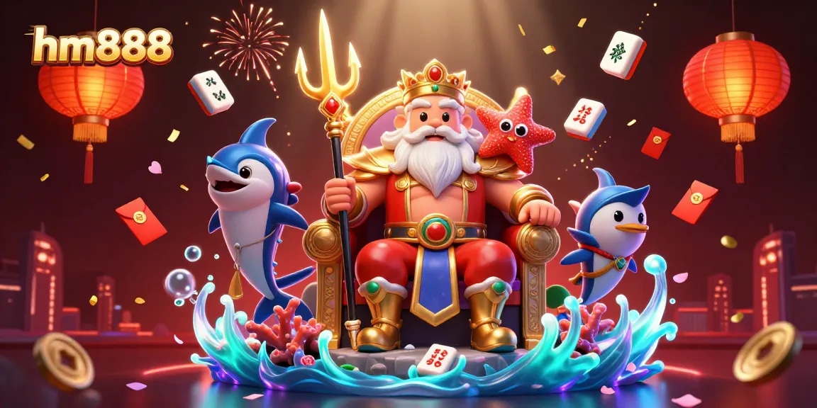 Experience thrilling gameplay with hm888 as the vibrant underwater scenes come alive in this animated casino illustration.