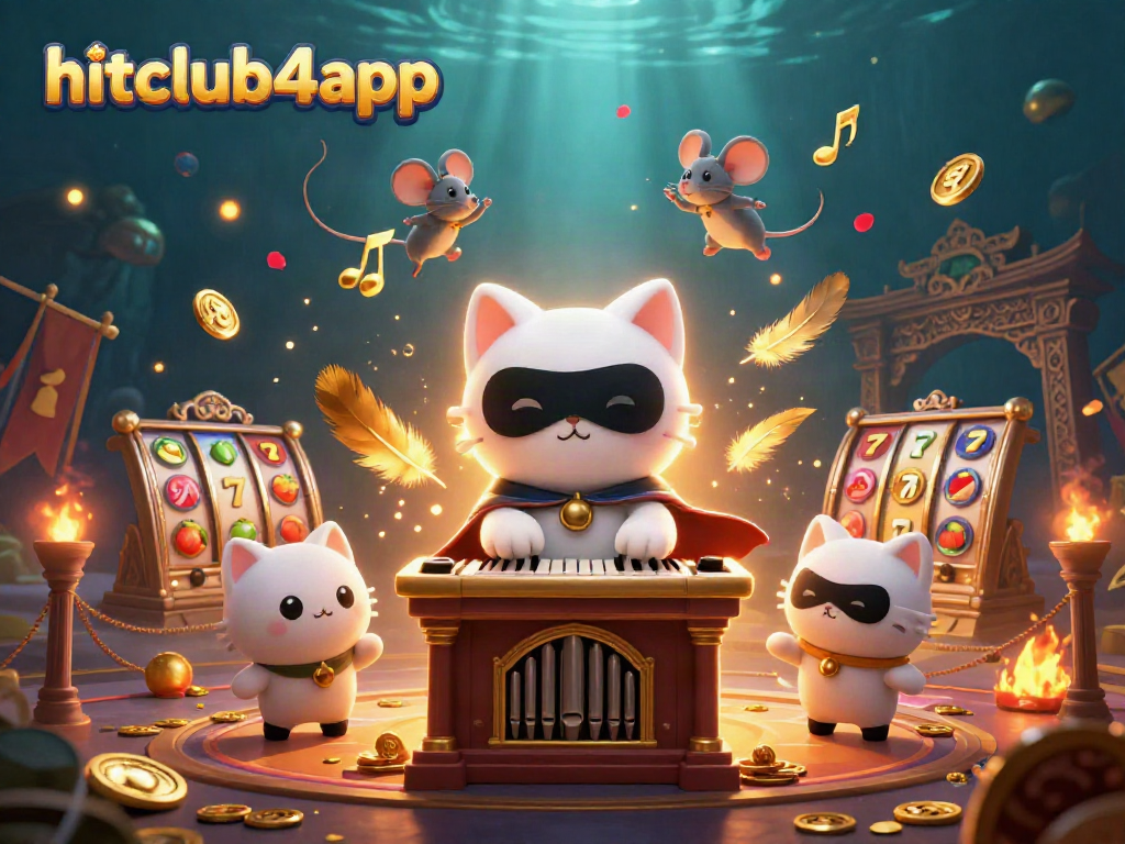 Experience gaming excitement with hitclub4app's captivating casino scene featuring dynamic slot elements.