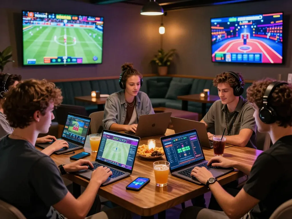 Engaged players exploring the link vào o8 on modern devices in a vibrant gaming environment.