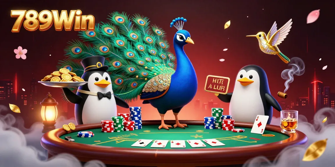 Explore winning strategies at 789Win's vibrant 3D casino scene with colorful chips and entertaining characters.