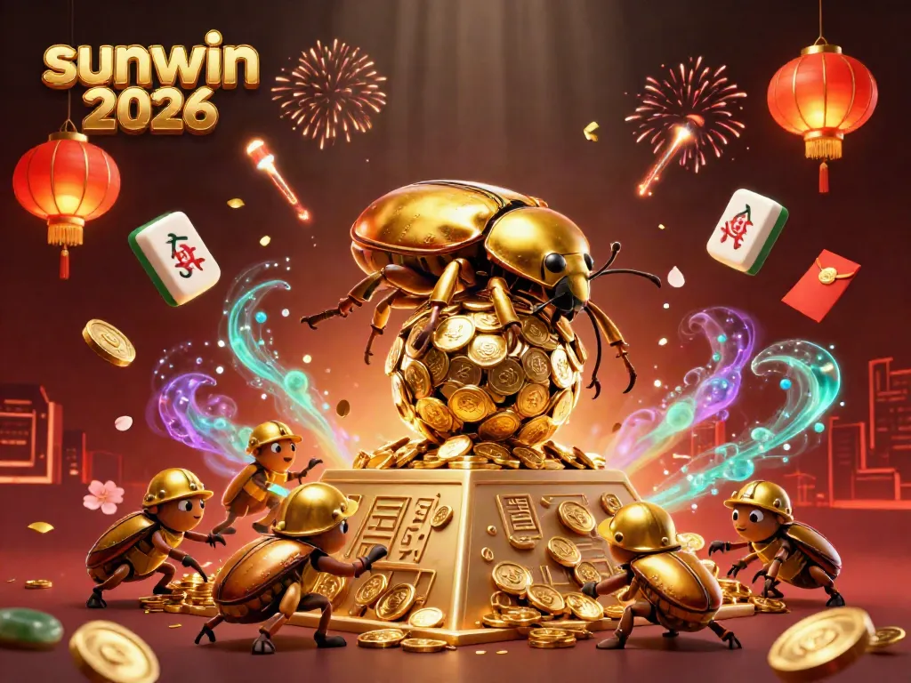 Experience thrilling gameplay with sunwin 2026, featuring elaborate golden beetles and casino elements.