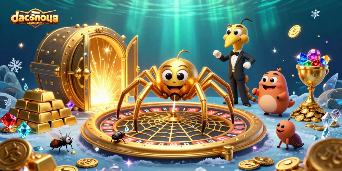Engage in thrilling gameplay at dacsanhuengon, experiencing the excitement of a roulette wheel environment filled with treasures and action.