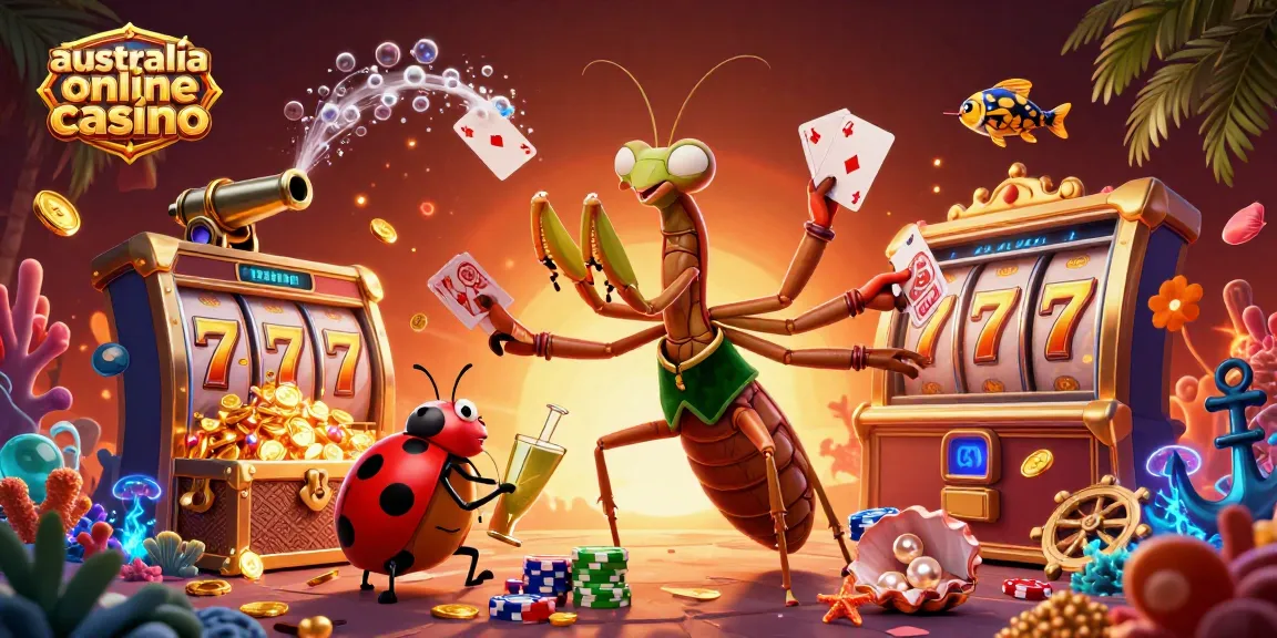 Experience the vibrant energy of the australia online casino scene with dynamic characters and game elements.