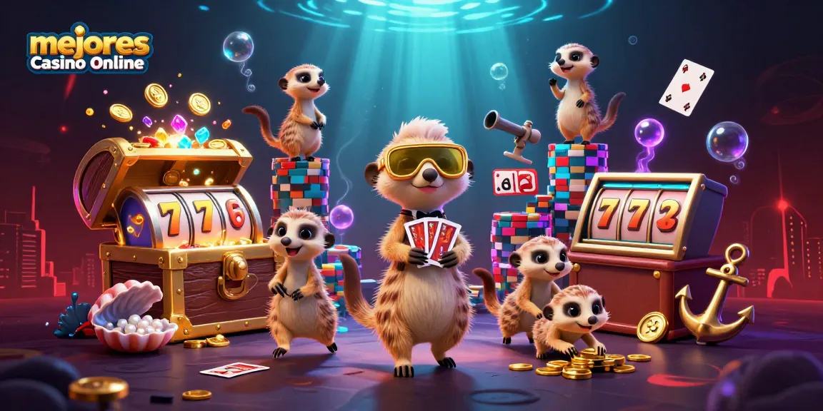 Explora los mejores casinos online con suricatos y una explosión de oro y gemas.