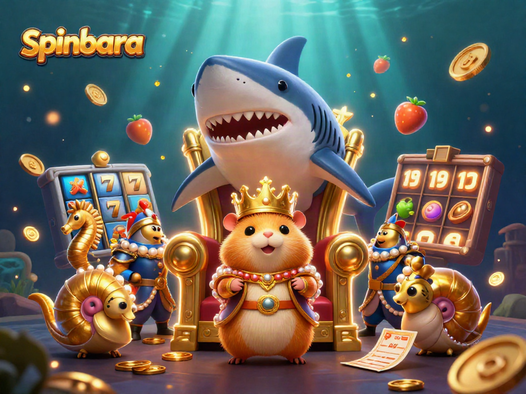 Experience thrilling action at spinbara with the golden hamster king presiding over exciting slot games.