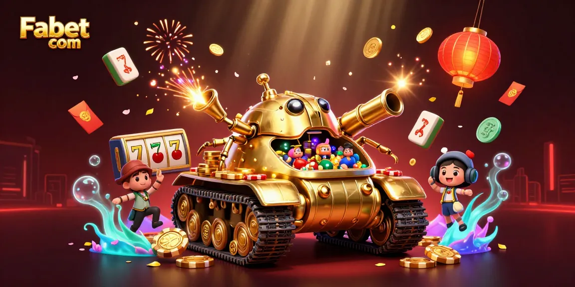 Win big at Fabet com with an enchanting 3D casino experience, featuring slot games and gold elements.