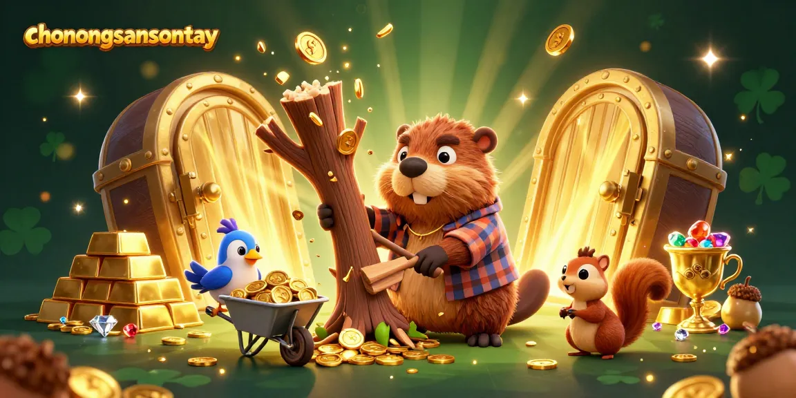 Experience fun and luck at chonongsansontay as cartoon characters celebrate with golden coins in a vibrant casino