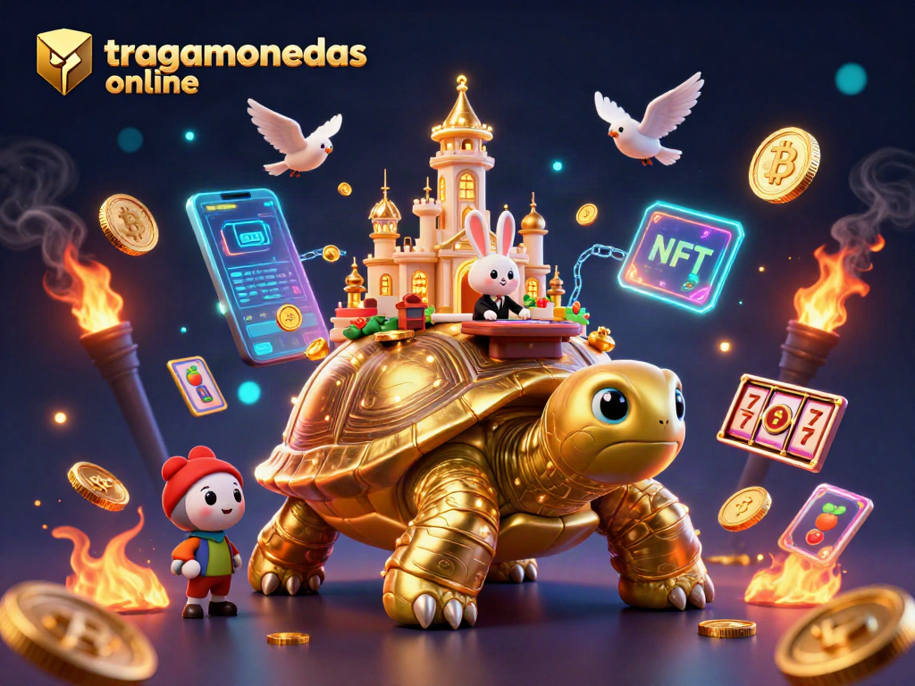 Gana en tragamonedas online con una tortuga dorada y un dealer de conejito en un casino