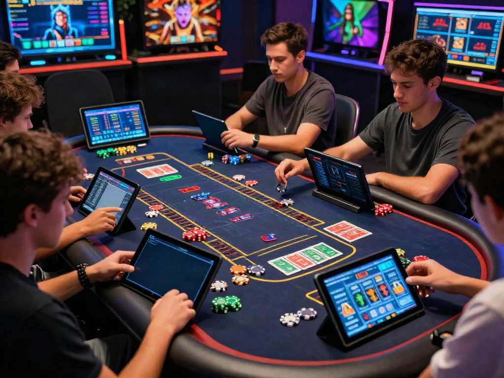 Sky88 players enjoying an interactive casino game on multiple devices