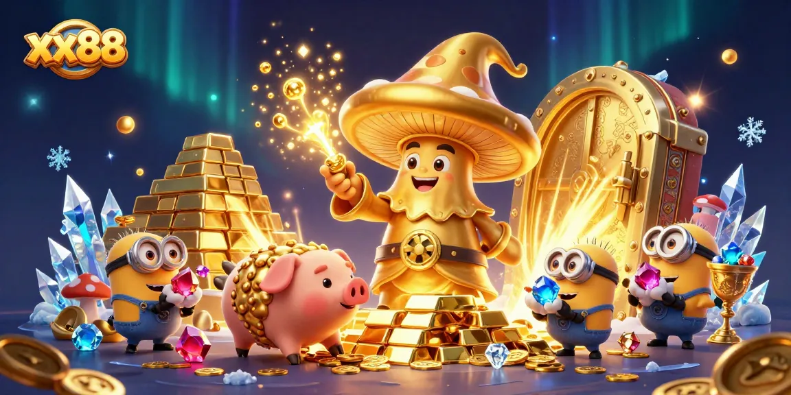 Experience the thrill of winning big with xx88 in this vibrant gaming scene filled with treasures.