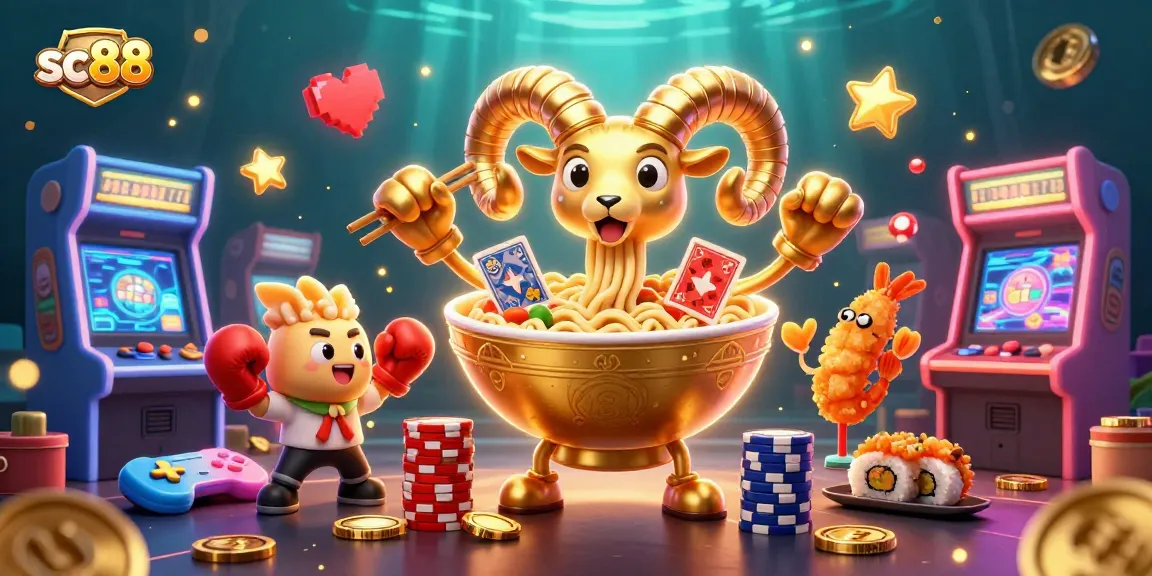 Engage in thrilling gameplay at sc88 with a vibrant illustration of a dynamic casino scene featuring cartoon characters.