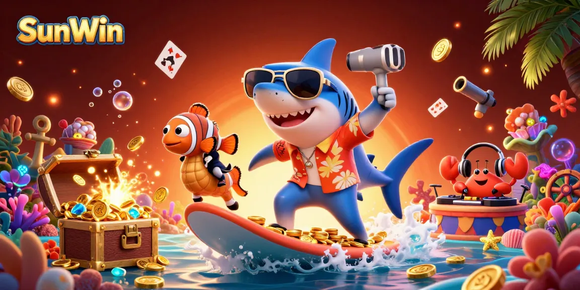 Experience thrilling gaming with SunWin's vibrant underwater casino adventure featuring animated sea creatures.