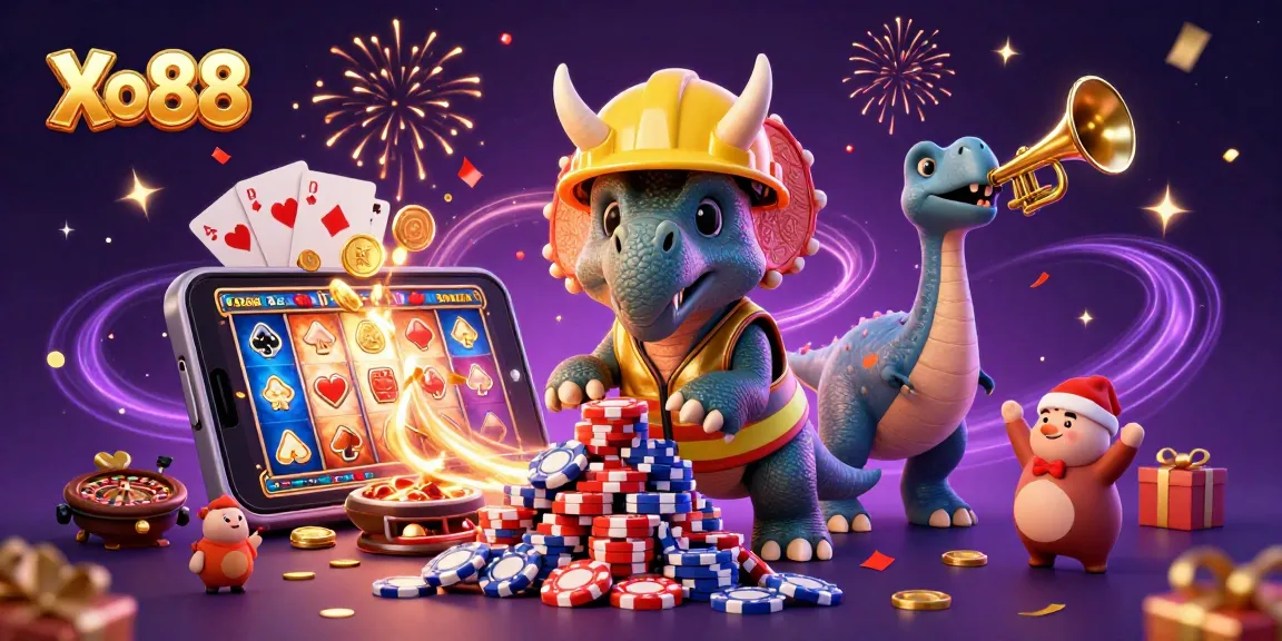 Celebrate winnings at Xo88 with vibrant 3D gambling characters and festive elements