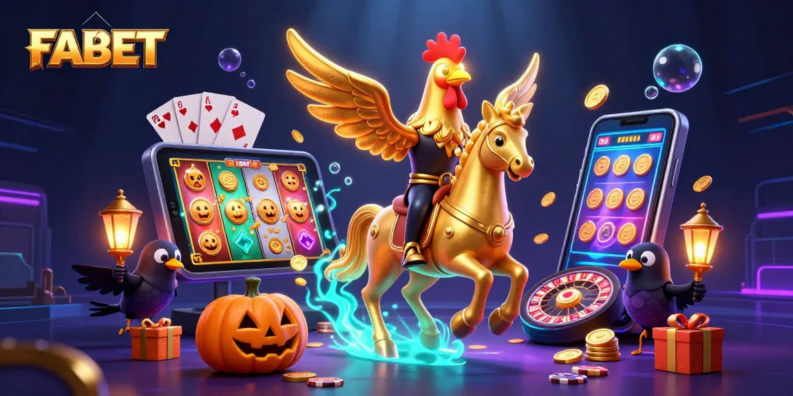 Experience thrilling gaming adventures at FABET with a magical 3D casino scene featuring vibrant characters and game elements.