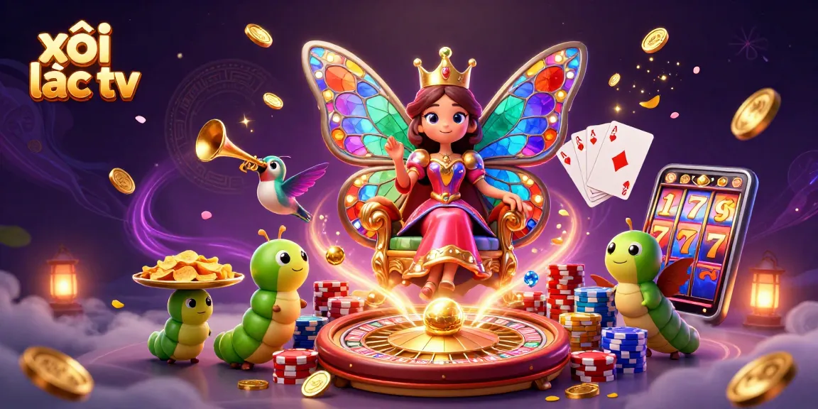 Experience thrilling games at xôi lạc tv with an illustration showcasing vibrant casino elements and excitement.