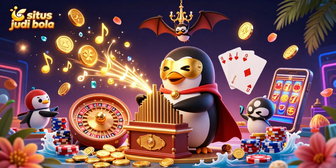 Menangkan permainan di situs judi bola dengan hiburan dari penguin opera dan koin emas.