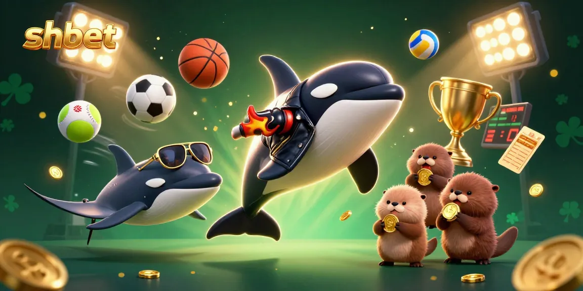 Experience top-tier betting action with shbet, highlighted by vibrant sea creatures, sports elements, and dynamic gaming excitement.