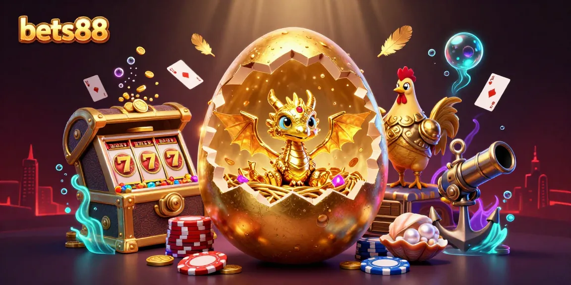 Win big with bets88 in this vibrant 3D underwater casino scene featuring colorful gaming elements.