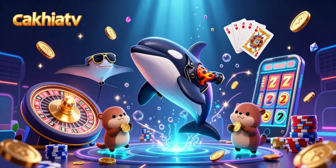 Watch the action unfold on cakhiatv with thrilling casino characters and vibrant animated elements.